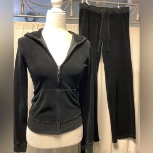 Juicy Couture 90s Terry Pants 30 x 32 Zip Up Hoodie Tracksuit Y2K